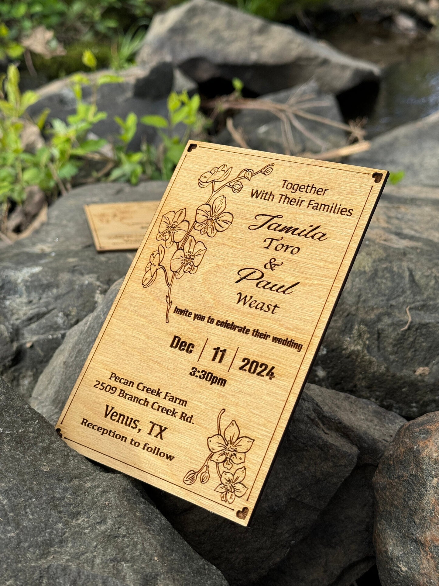 Wooden Wedding Invitation Set | Rustic Wedding Invitation | Wedding Invite | Rustic Invites | Destination Wedding | Wedding Invitation