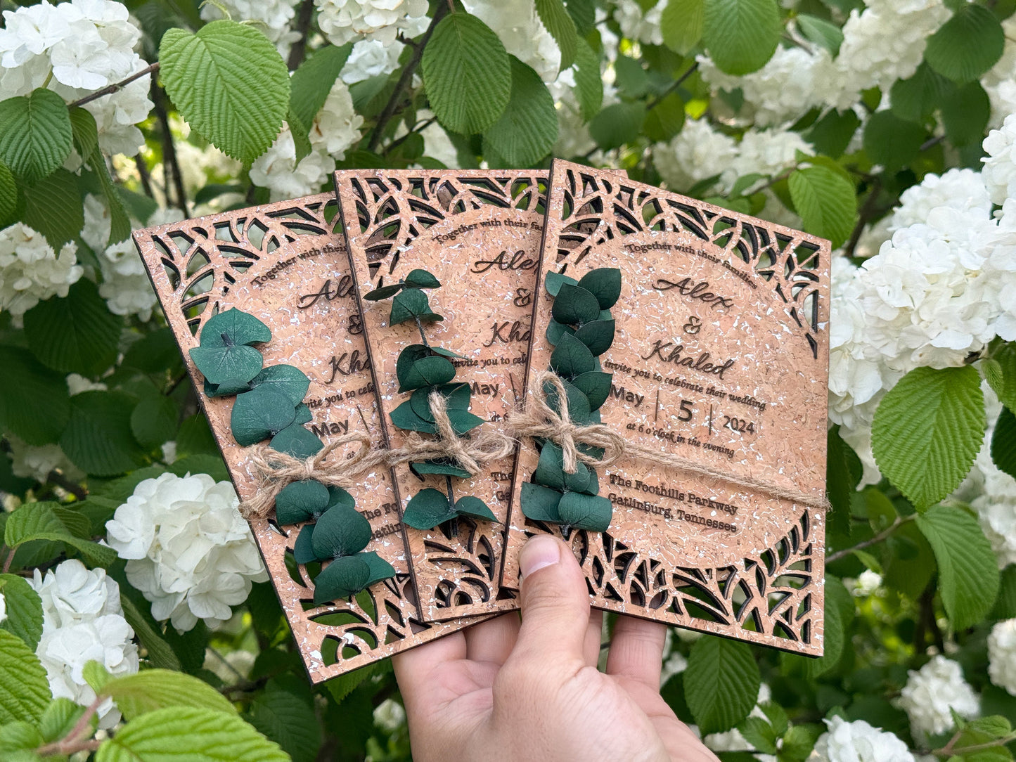 Wedding Invitation Set | Vine Cork Boho Wedding Invitation | Eucalyptus Wedding Invitation | Destination Wedding Invitation with RSVP cards