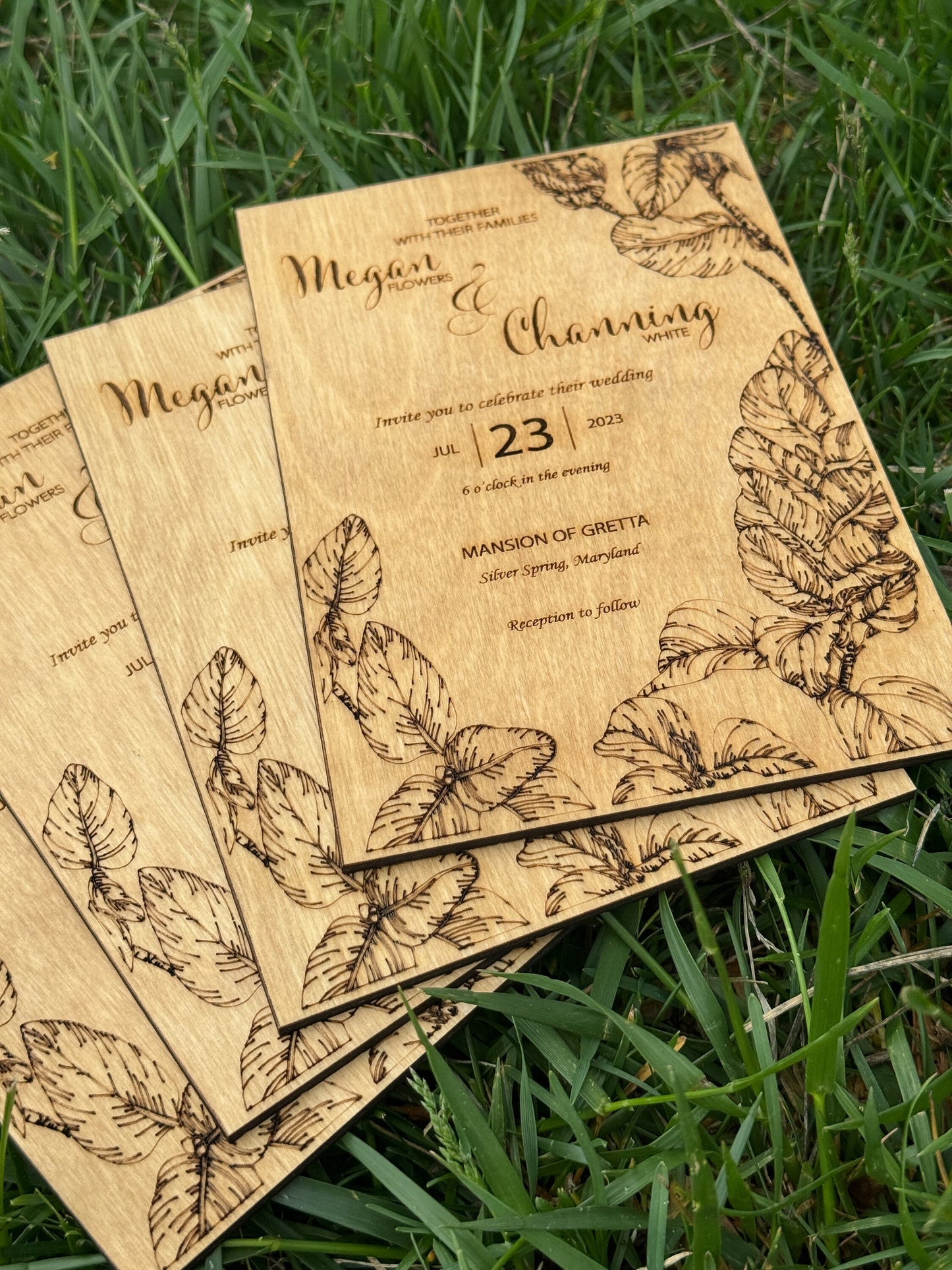 Rustic Wedding Invitation | Floral Wooden Wedding Invitation Set | Wedding Invite | Invites | Destination Wedding | Wedding Invitation